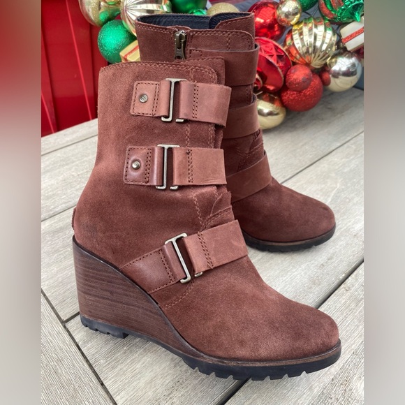 Sorel Suede Wedge Boots Women 7 - Picture 2 of 10